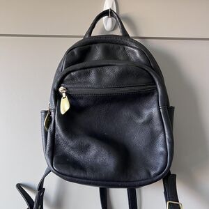 Libaire Backpack Womens Black Leather Mini Bag Purse USA Adjustable Classic